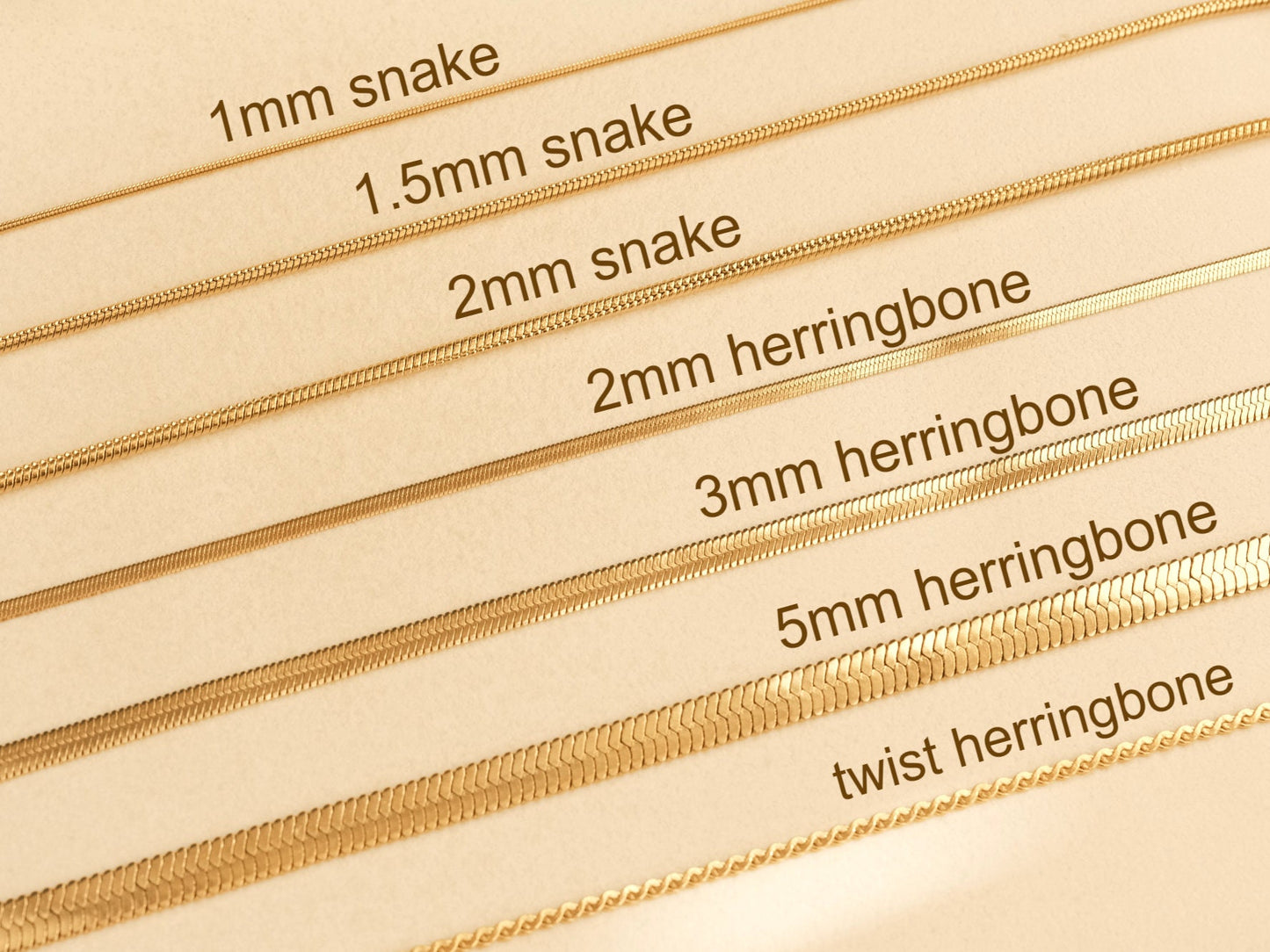 Shiny Gold Snake Chains, Gold Choker, Wide Snake Chains, Herringbone Chains, Snake Choker Necklace, Herringbone necklace, snake chain choker