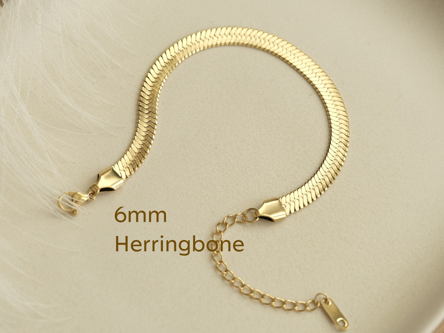 Wide Herringbone Bracelet, Simple Gold Bracelet, Gold Thick Snake Bracelet, Snake Chain Bracelet, Gold Wide Herringbone Bracelet, 6mm Width