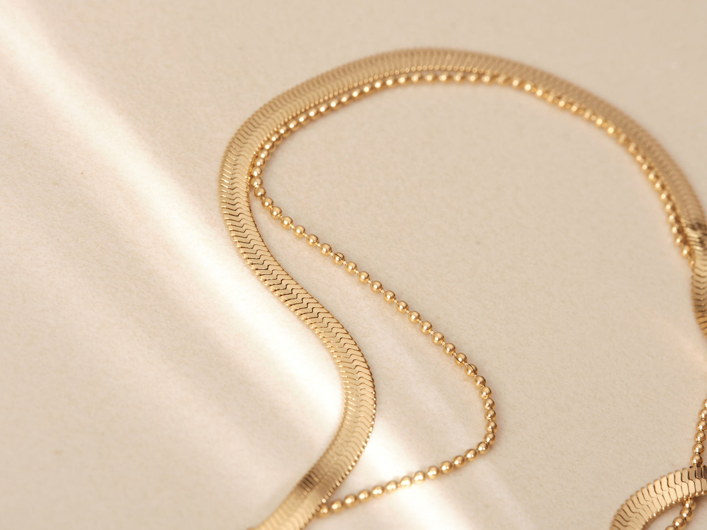 Gold Double Chain Bracelet, Gold Double Chain Anklet, Herringbone Bracelet, Snake Chain Bracelet, Gold Anklet, Snake Chain Anklet Bead Chain