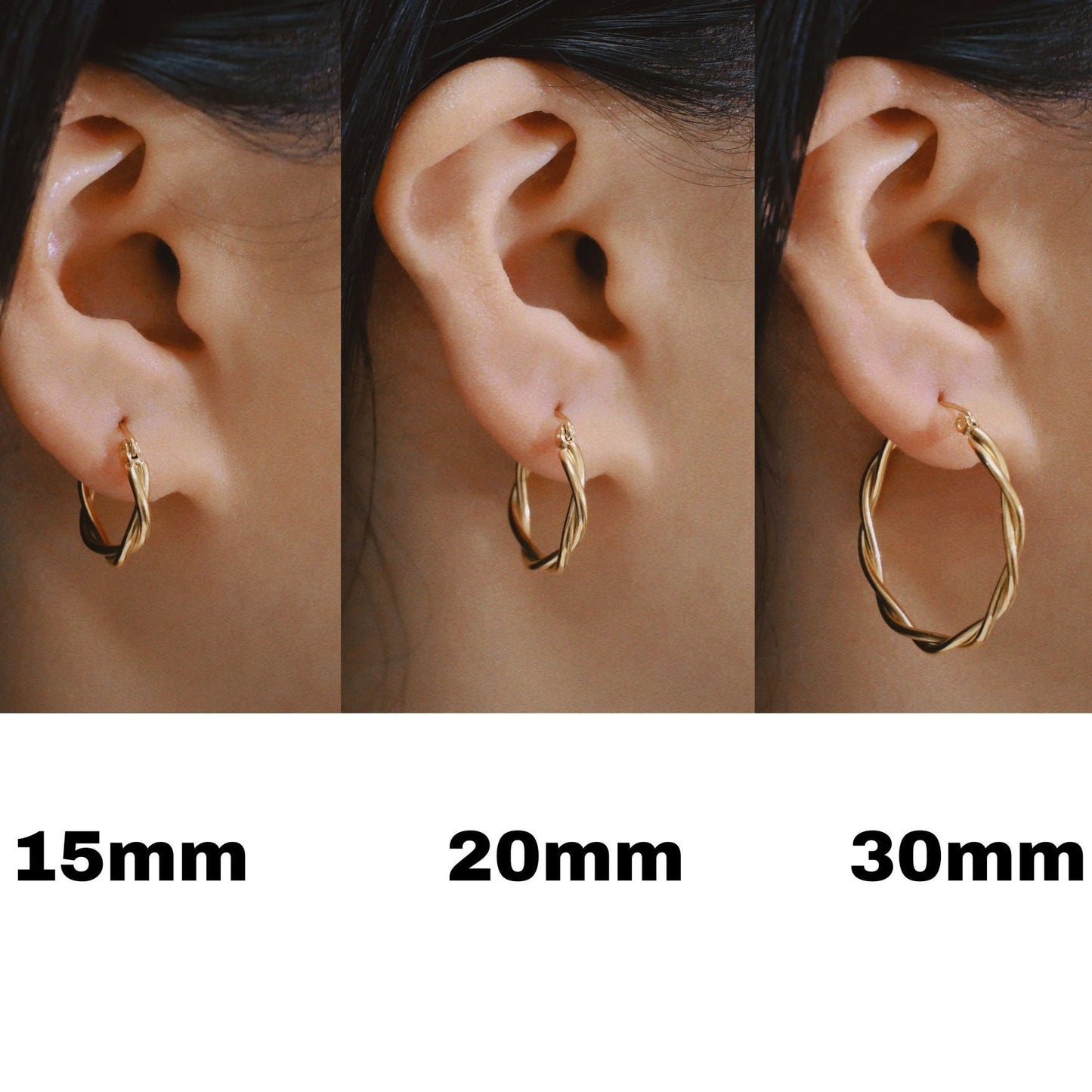 Twist Gold Hoops 18k Gold Hoop Earrings Slightly Twisted Hoops,  Hypoallergenic, Simple Hoops, Dainty Hoops, Gold Hoops, WATERPROOF, Gift