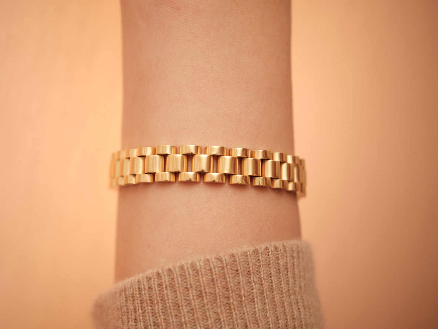 Gold Chunky Chain Bracelet, Linked Chain Bracelet, Rolex Bracelet, Gold Bracelet, Waterproof, Antitarnish Bracelet, Rolex Style