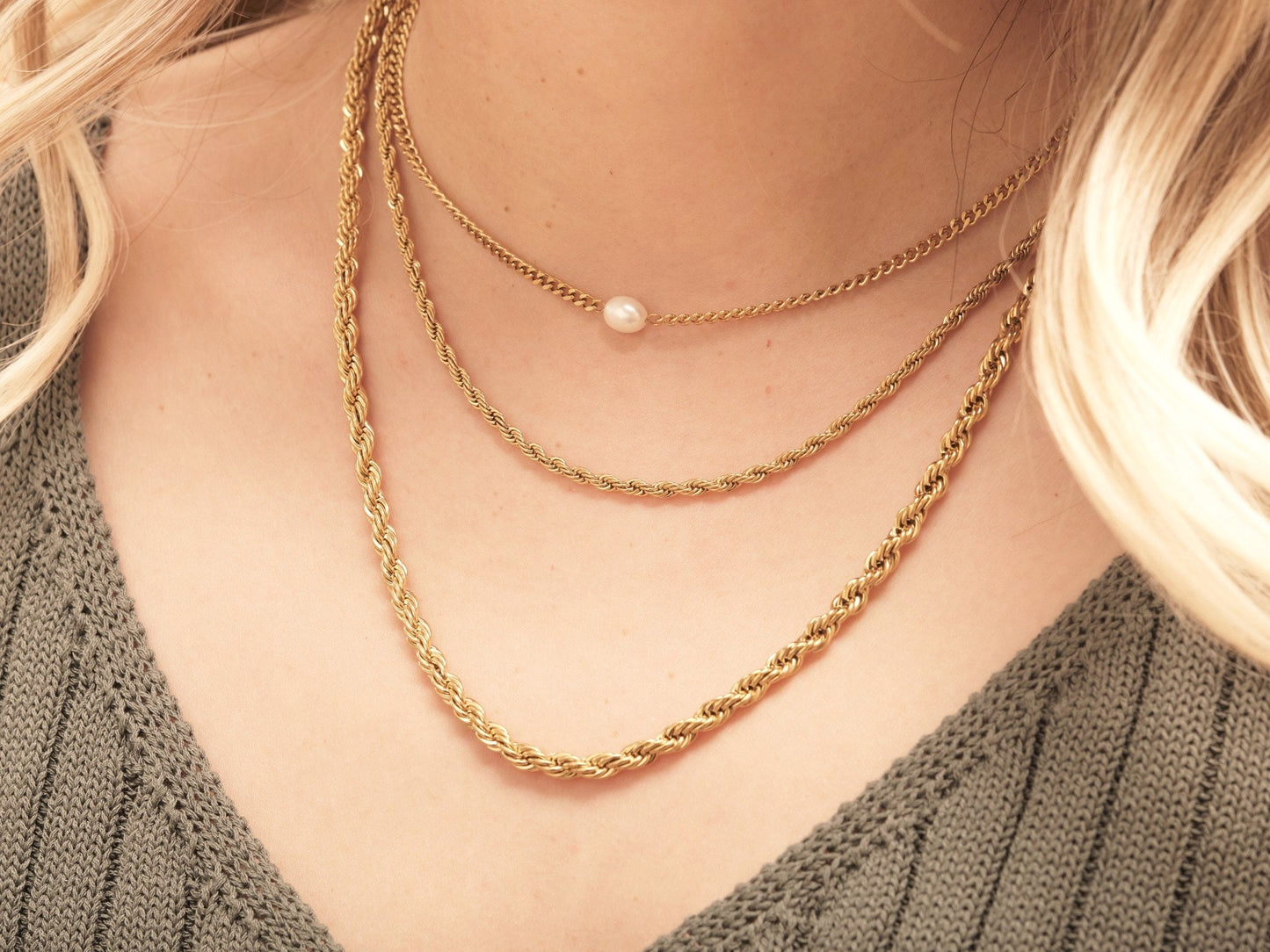 Freshwater Pearl Choker, 18K Gold Choker, Layered Necklace, Floating Pearl Necklace, Single Pearl Choker, waterproof, tarnish free