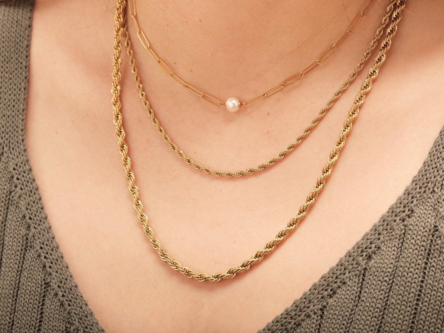 Freshwater Pearl Choker, 18K Gold Choker, Layered Necklace, Floating Pearl Necklace, Single Pearl Choker, waterproof, tarnish free