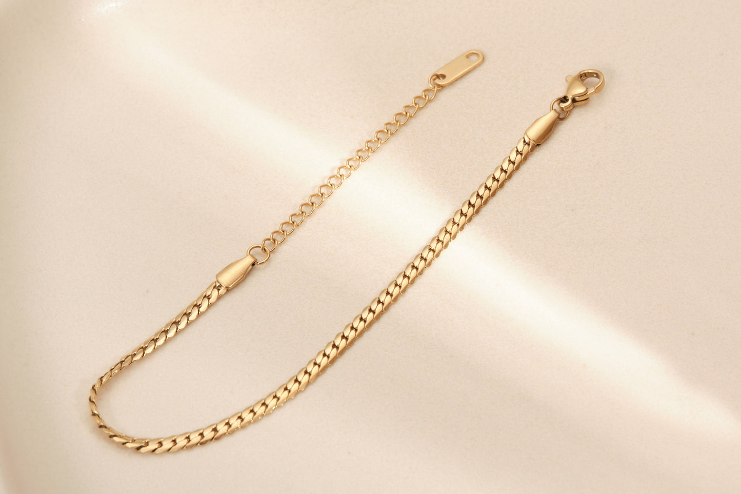 Gold Herringbone Bracelet, Snake Chain Bracelet,Flat Herringbone Chain, Gold Chain Bracelet, Thin Herringbone Bracelet Waterproof