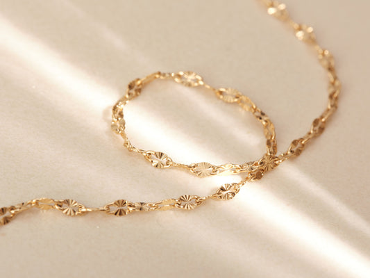 Gold Sparkle Sequin Chain Choker, Gold Choker, Choker Chain, Gold Lip Chain, Vintage Chain, Choker Necklace, Gold Necklace, WATERPROOF