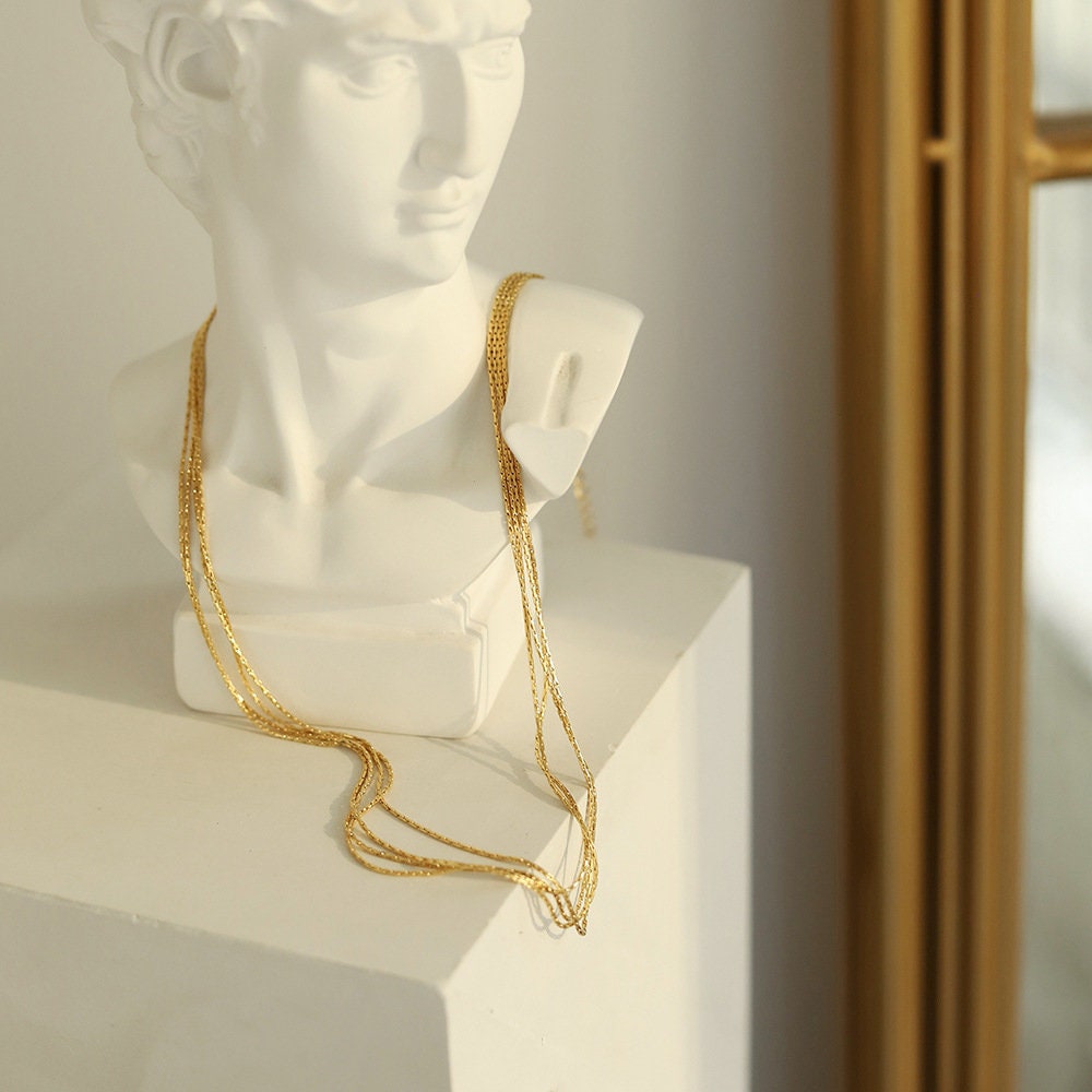 Multi-layers Herringbone Bracelet Gold Bracelet, Gold Herringbone Bracelet, Snake Chain Bracelet, Gold Herringbone Chain Bracelet for her