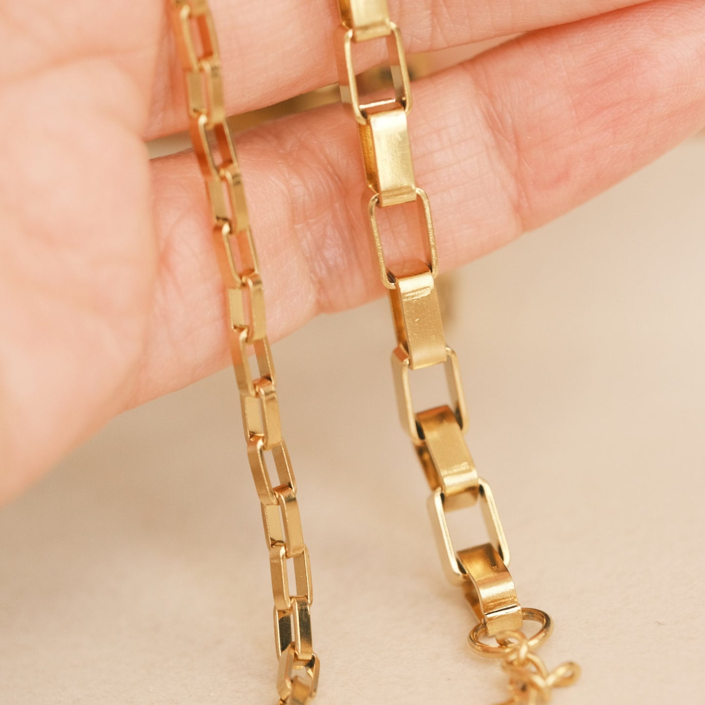 Gold Anklet, Gold Chunky Linked Chain Anklet, Chain Anklet, Gold Anklet Bracelets, Waterproof Anklet, Anklet for Summer, Gold Anklet Beach